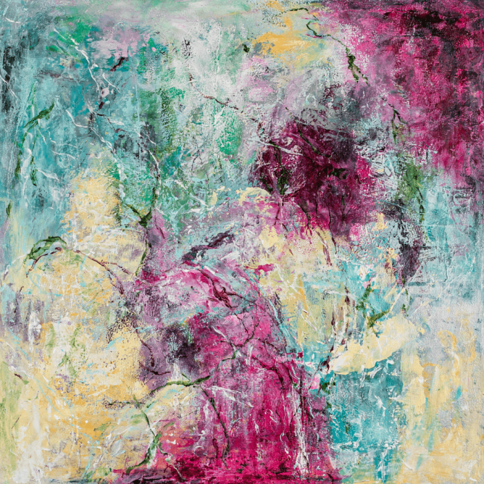 LOVE AND OTHER FEELINGS An expressive abstract painting, 40x40 cm - built with layered textures and a bold yet soft palette — a dreamy exploration of emotion and movement. Worldwide shipping and easy returns.