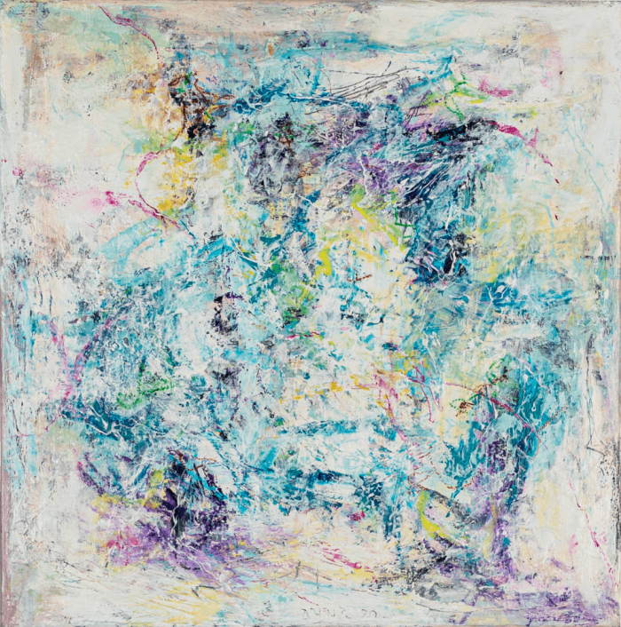 LET ME DREAM An expressive abstract painting, 40x40 cm - built with layered textures and a bold yet soft palette — a dreamy exploration of emotion and movement. Ready to hang. Worldwide shipping and easy returns.