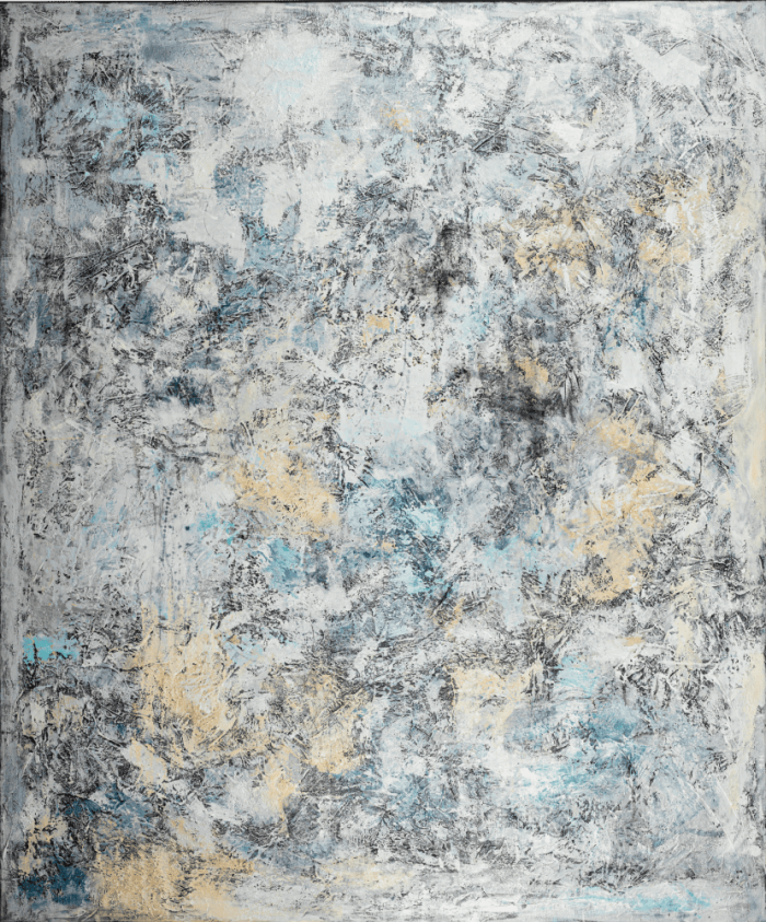 NEUTRAL SURFACE 2 120x100 cm A layered abstract painting in soft whites, blues, and greys. Calm yet expressive, it blends emotion with simplicity — a perfect balance for modern interiors. Worldwide shipping and easy returns. Ready to hang.