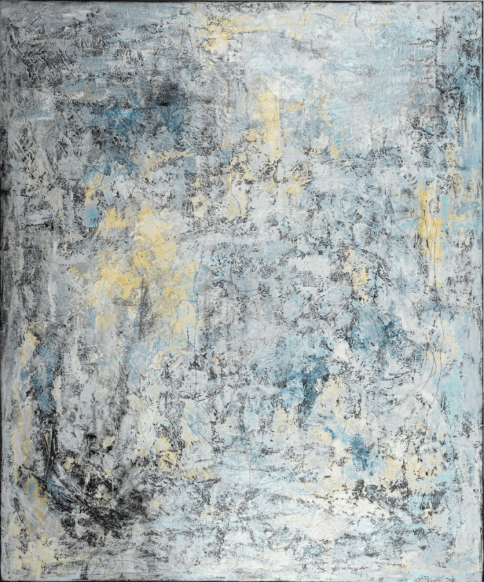NEUTRAL SURFACE 1 120x100 cm A layered abstract painting in soft whites, blues, and greys. Calm yet expressive, it blends emotion with simplicity — a perfect balance for modern interiors. Worldwide shipping and easy returns. Ready to hang.